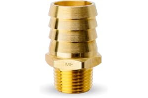 MAACFLOW MAACFLOW Brass 1/2" Male NPT to 1" Hose ID Barb Barbed Hose Fitting Adaptor Connector (Pack of 1)