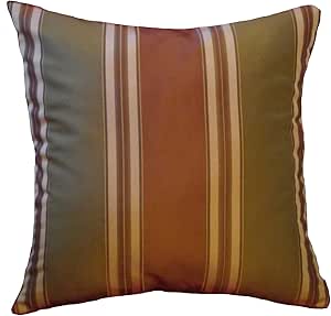 22 x 22 ladrillo, verde, y dorado rayas manta decorativa Funda de