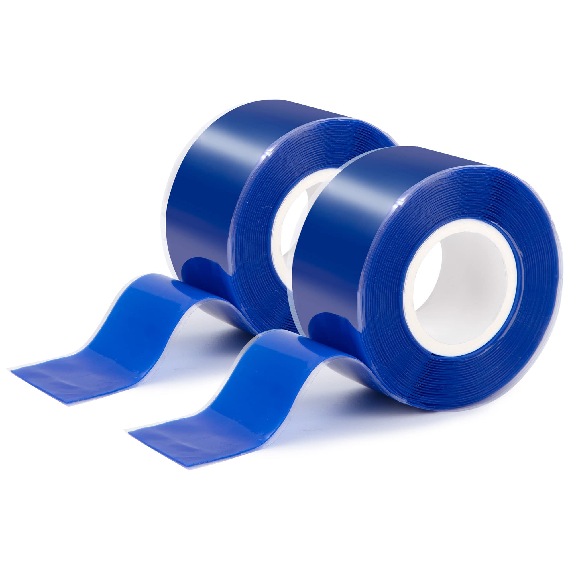 Self Fusing Silicone Tape Waterproof Repair Sealing Tape Multi-purpose Amalgamation Rubber Tape for Emergency Pipe Plumbing Repair, Electrical Wire Wrap, Water Hose Leak 2 Rolls 3 Meters/Roll (Blue)