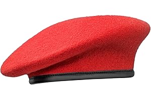 Gajaous British Military Berets with Leather Sweatband, Adjustbale Army Wool Beret for Men & Women