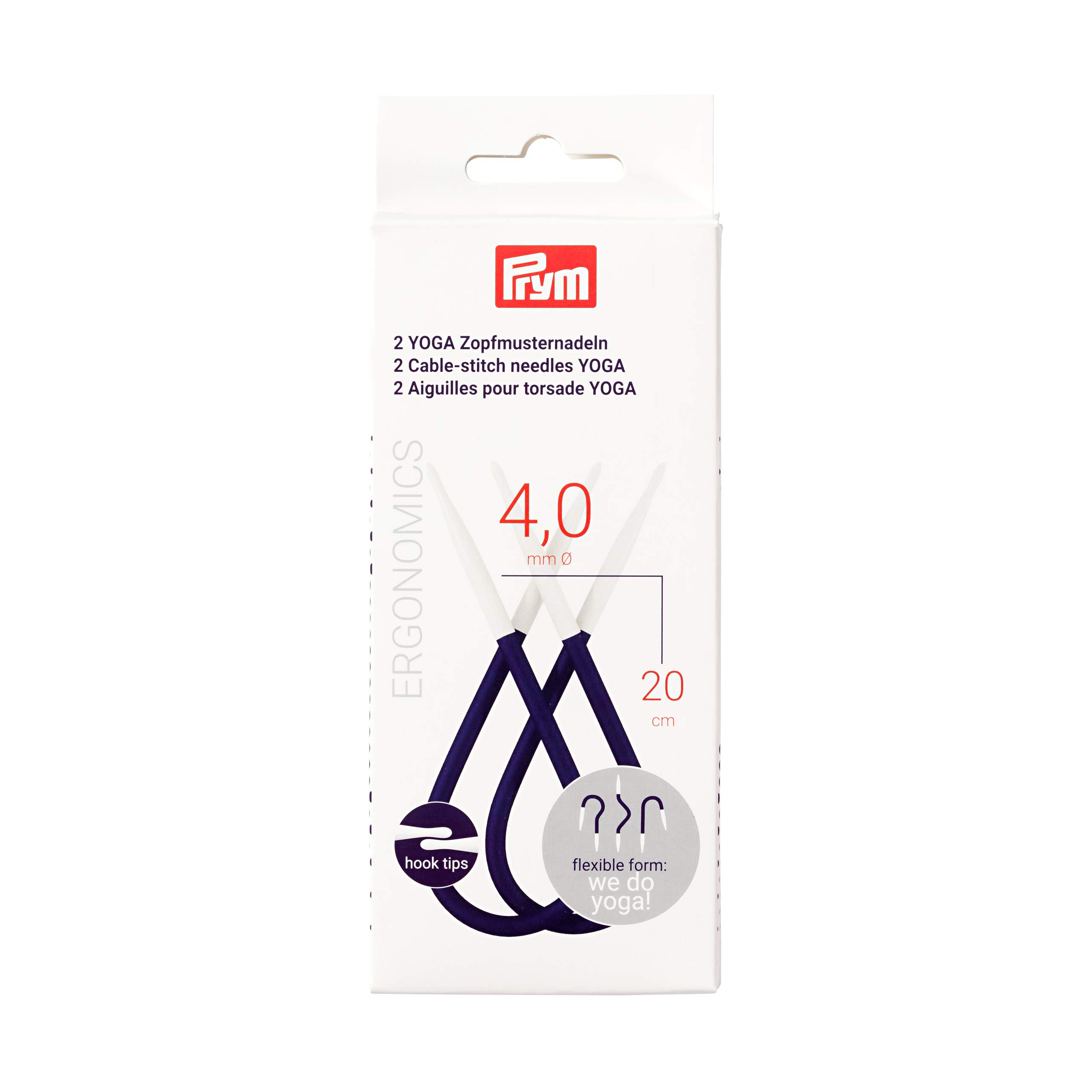 Prym - Ergonomics Yoga (20cm, 4.00mm) Cable Knitting Needle - 1 Unit