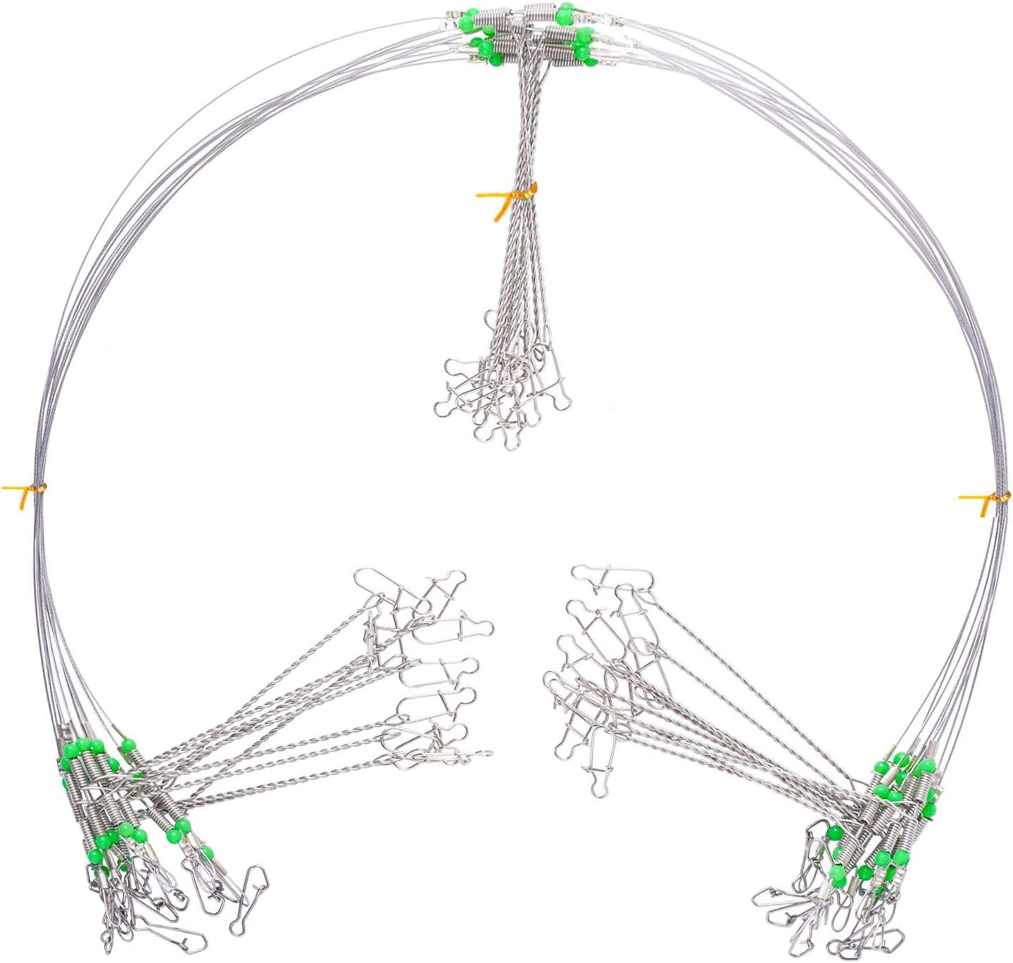 SETLUX Wire Trace Leader Rig Stainless Steel 2-4 Arms Fishing Rigs Tackle Lure Swivel Snaps Beads