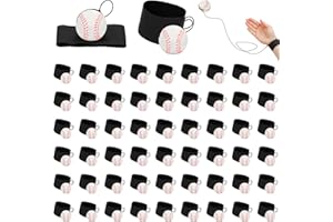 HEYTIMI 12/24/48 PCS Wrist Rebound Ball 1.85 Inches Return Ball Retractable Ball Rubber Sport Ball Return Balls with Strap and Elastic String Wrist Ball for Teens Adults Wrist Exercise Play