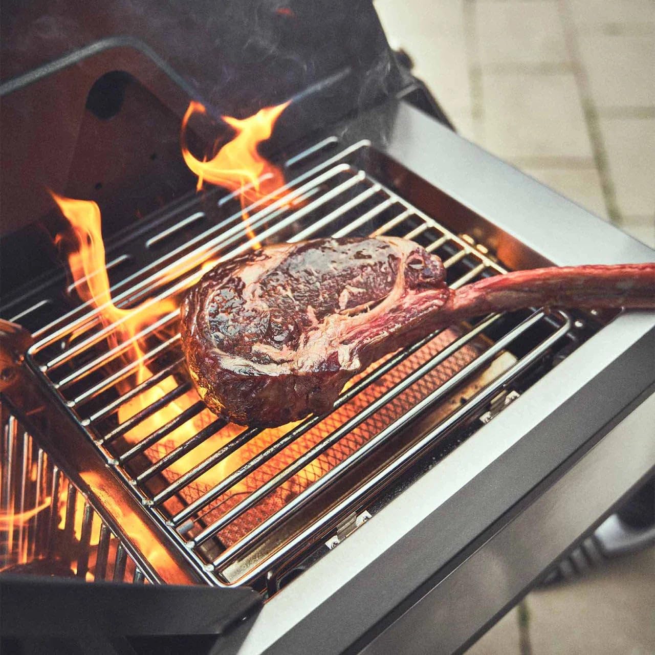 BURNHARD® 4-Brenner Gasgrill Edelstahl inkl. Heckbrenner, mit Gusseisen Grillrost & inkl. stabiler Abdeckhaube, Seitenkochfeld mit Infrarot Keramikbrenner - Big EARL 6