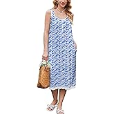 Ekouaer Nightgowns for Women Sleeveless Night Gown Victorian Sleep Shirt with Pockets Ladies Pjs Lace Trim Sleepwear S-XXL