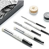 ARTIFY Drybrush Set with Dampening Pad and Brush Soap: 5 Sizes Professional-Grade Dry Brush for Effortless Miniature & Model 