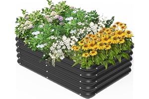 Tigerden Raised Garden Bed Kit, Outdoor Planter Box for Growing Vegetables Herbs Flowers and Fruits - 3.0x1.8x1.0ft Deep Large Stock Tank for Outside, Black