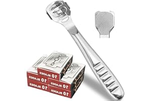 HKYLRAT 52 Pcs Callus Shaver Set, Callus shavers Foot Care Razor Foot Shaver Pedicure Tools Heel Scraper For Feet (50 Replace