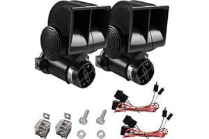 Torzone Train Horn 12V 150DB Air Horn for Truck, Electric Snail Double Horn with Switch Button for Any 12V Vehicles Trucks Pickup Jeep SUV Motorcycle Trains Cars Boats
