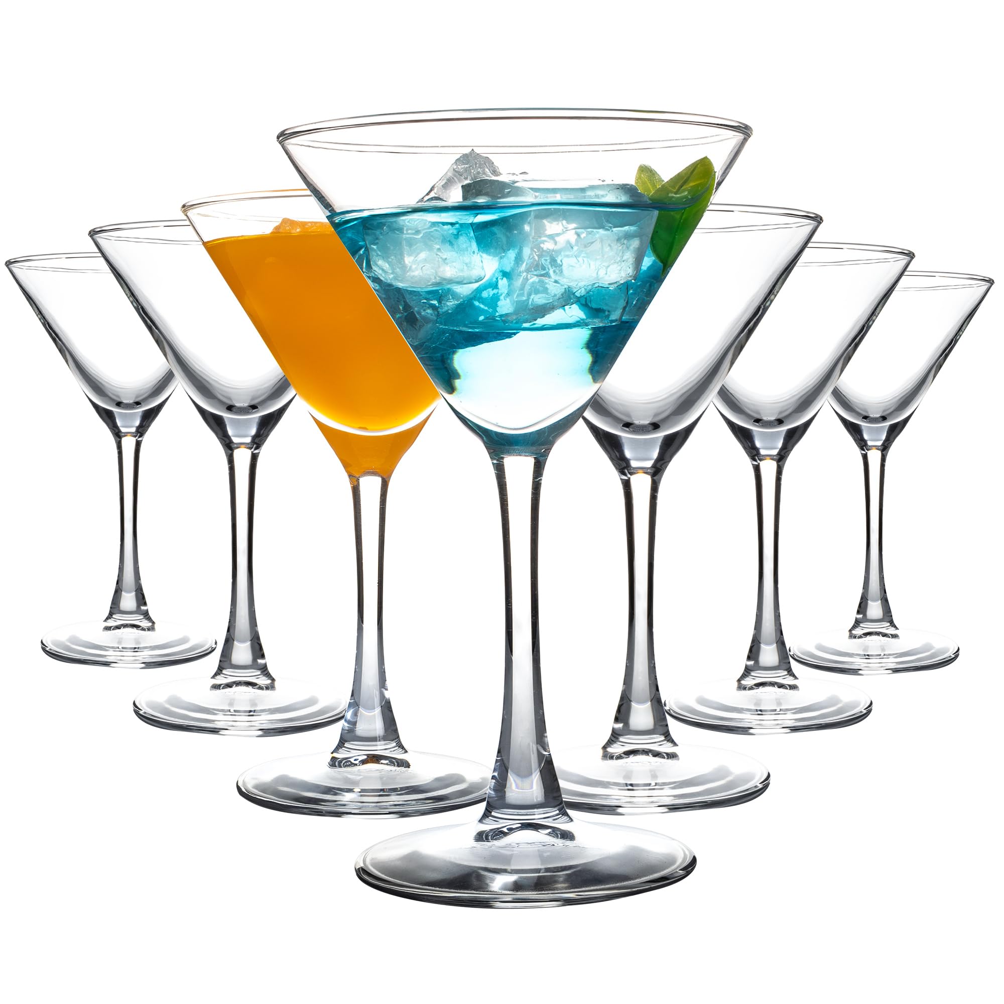 Photo 1 of YANGNAY Martini Glasses Set of 7, 6 oz Reusable Cocktail Glasses with Stem, Perfect for Parties Margarita, Gimlet, Cosmopolitan, Dishwasher Safe