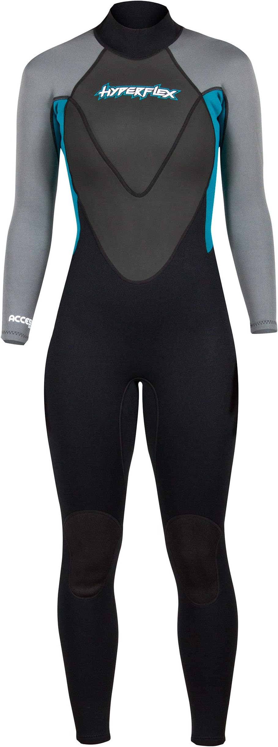 Hyperflex Access Men’s and Women’s Full Body 3mm Backzip Wetsuit - Warm 4-Way Stretch Neoprene - Adjustable Collar and Flat Lock Construction - High Performance 50+ UV SHIELD