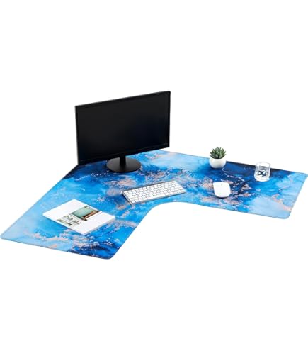 Relaxweex L Shaped Desk Mat 33'' Large Rubber Printing