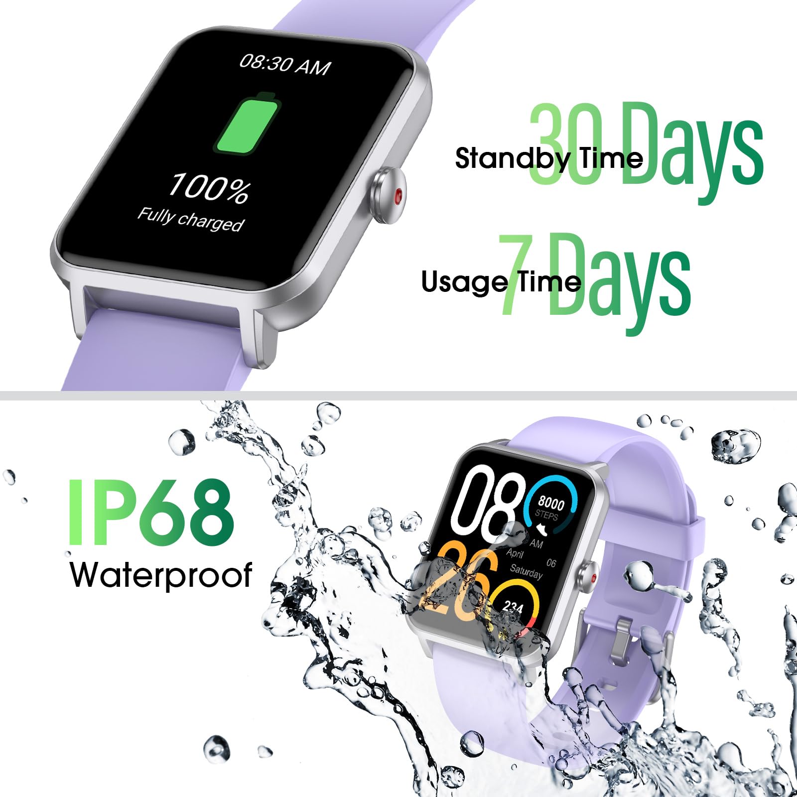 LIVIKEY Smart Watch (Answer/Make Call) for Women Men, Fitness Tracker with Heart Rate, Blood Oxygen, Sleep Tracker, IP68 Waterproof Fitness Watch Step Calorie Counter Pedometer Compatible iPhone & Android