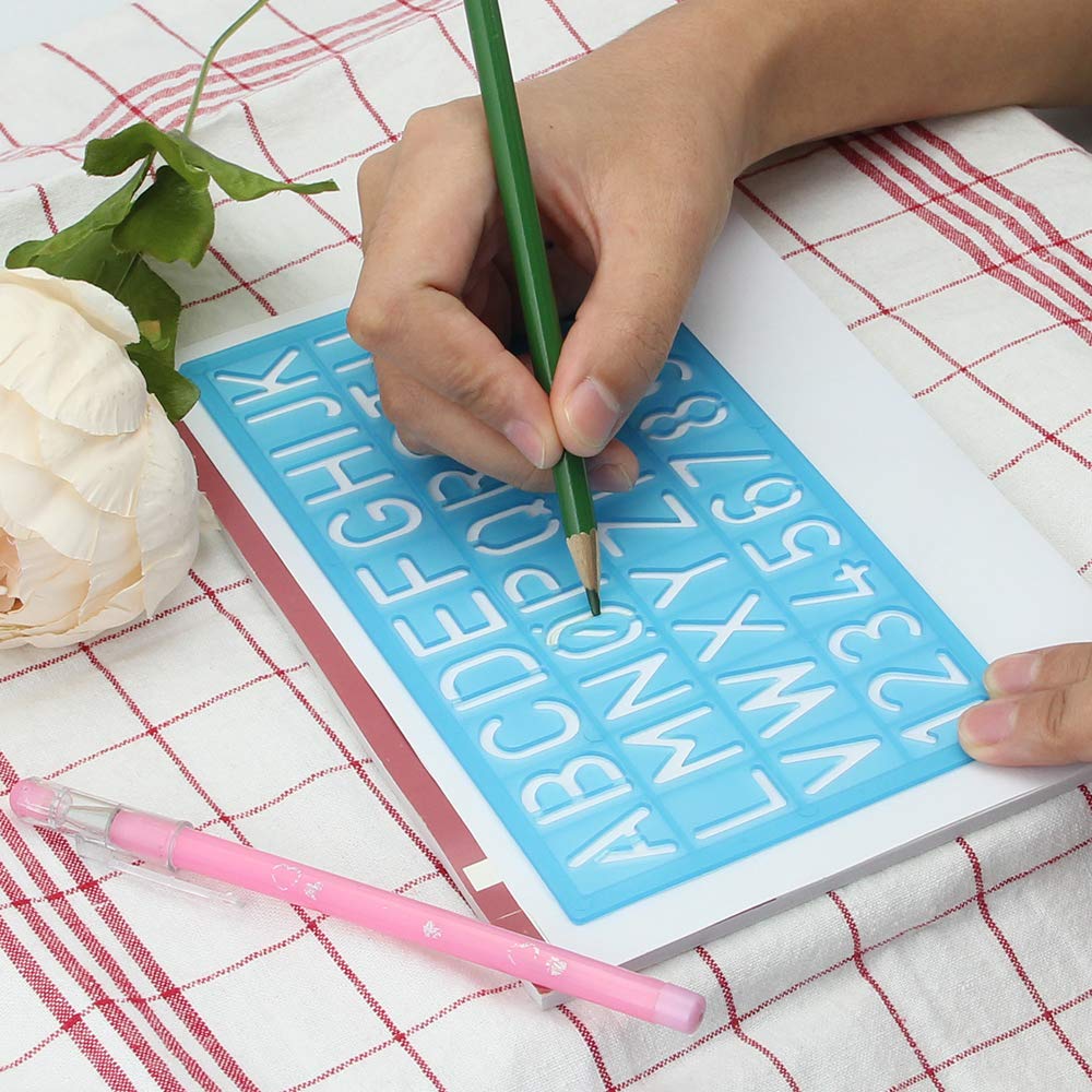 Stencil Lettere E Numeri 42 Pezzi - 10cm Lavabili Per Decorazione Fai Da Te - Foto 6