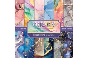 YASMEN Single-Sided Scrapbook Paper Pad, Marble Pattern Bronzing Cardstock, 6"6" Designer Themed Art Kits, Bullet Junk Journal Craft Decopodge - 24 Sheets