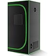 MELONFARM 32"x32"x63'' Grow Tent, High Reflective 600D Diamond Mylar Canvas with Observation Window and Floor Tray for Hydroponic Indoor Plant Growing