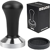 Ezebesta 51mm Coffee Hand Tamper 304 Stainless Steel Base Professional Espresso Press for Portafilter Coffee Machine Barista Tool (51mm)