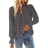 Falechay Boho Tops for Women V Neck Blouses Flowy Swiss Dot Dressy Casual Lace Womens Long Sleeve Shirts Trendy 2026