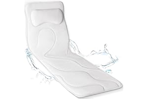 POEMLAND Full Body Bath Pillow for Tub, Luxury Bathtub Pillow for Full Back, Head and Neck Support, Quick Dry Bath Cushion, 168 Suction Cups, Bathtub Accessories for Gift