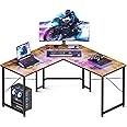 Casaottima 51 Inch L Shaped Gaming Desk, Compact Corner Computer Table, Writing Workstation for Small Spaces, Home Office & Streaming Setup, Easy Assembly, Vintage
