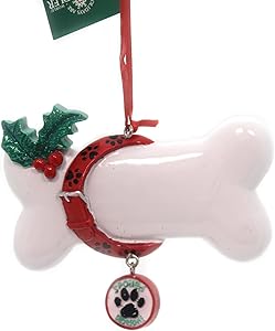 Holiday Ornaments Spoiled Rotten Dog Bone Ornament Puppy Paw Print A1676