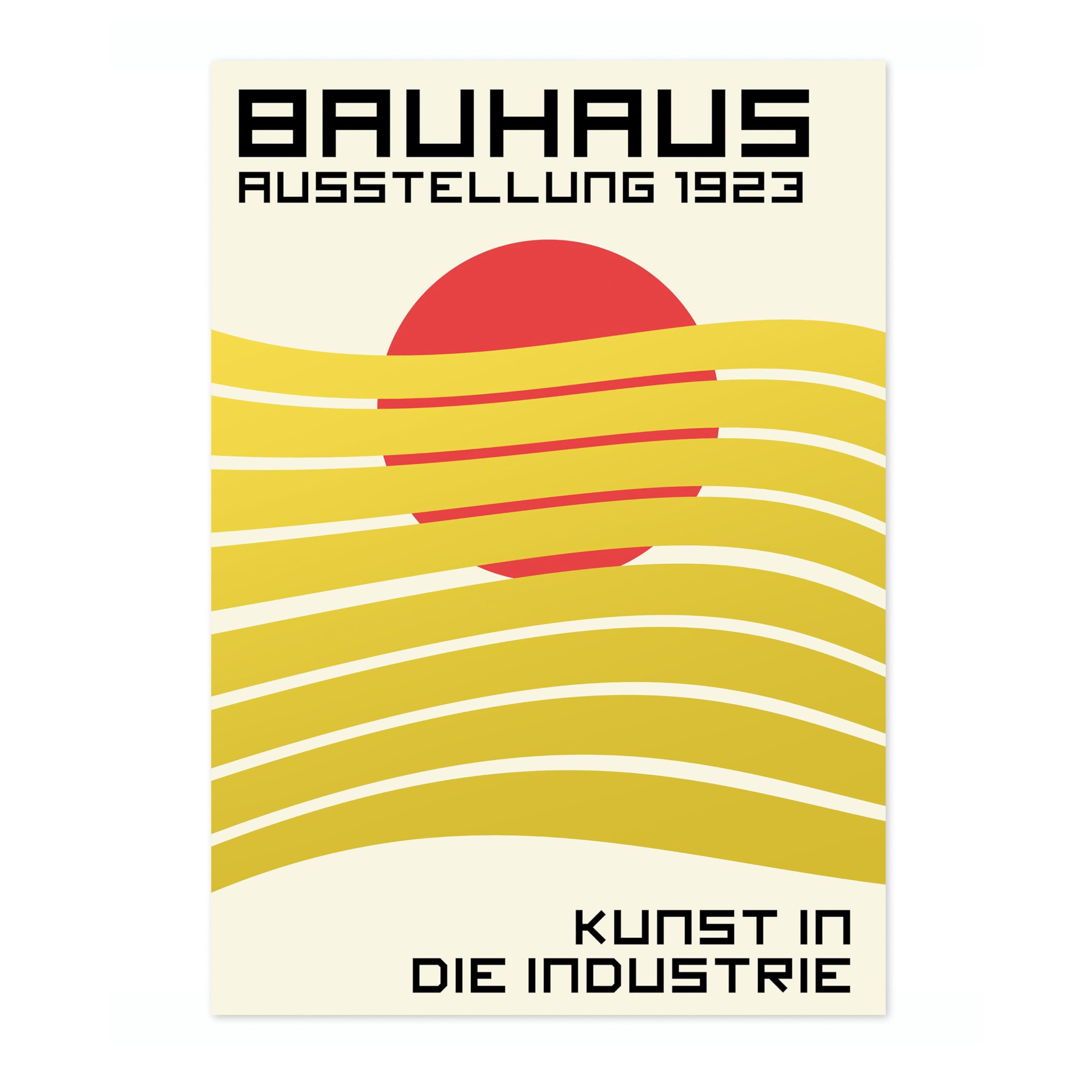 Sun & Waves Poster, Bauhaus Print, Framed Abstract Art, Mid-Century Wall Art, Modern Home Decor, Gift Idea, Archival Matte, A4 (Print Only) - 29.7x21cm