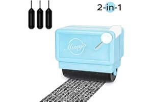Miseyo Identity Theft Protection Roller Stamp Guard Your ID - Blue(3 Refill Ink Included)