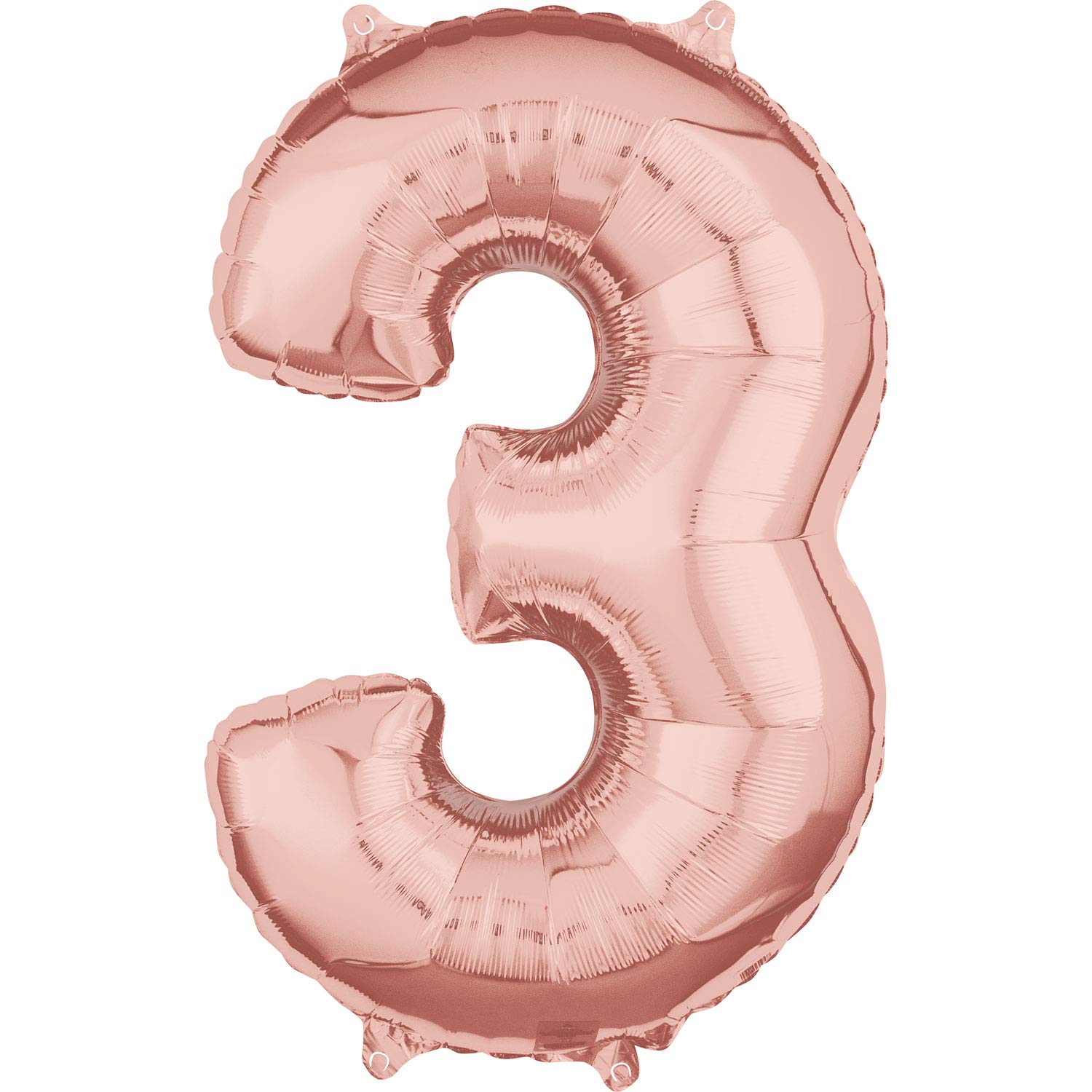 Amscan 3659701 Mid Size Number 3 Rose Gold — image 1