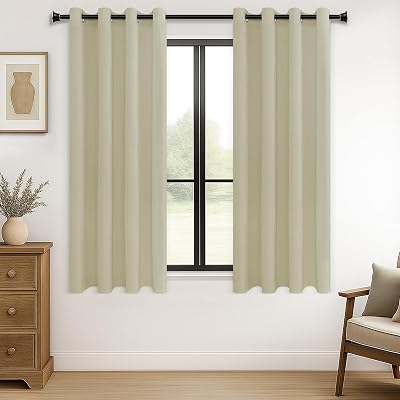 MRTREES Blackout Curtain Set 2 Beige Thermal 140x200 Eyelets