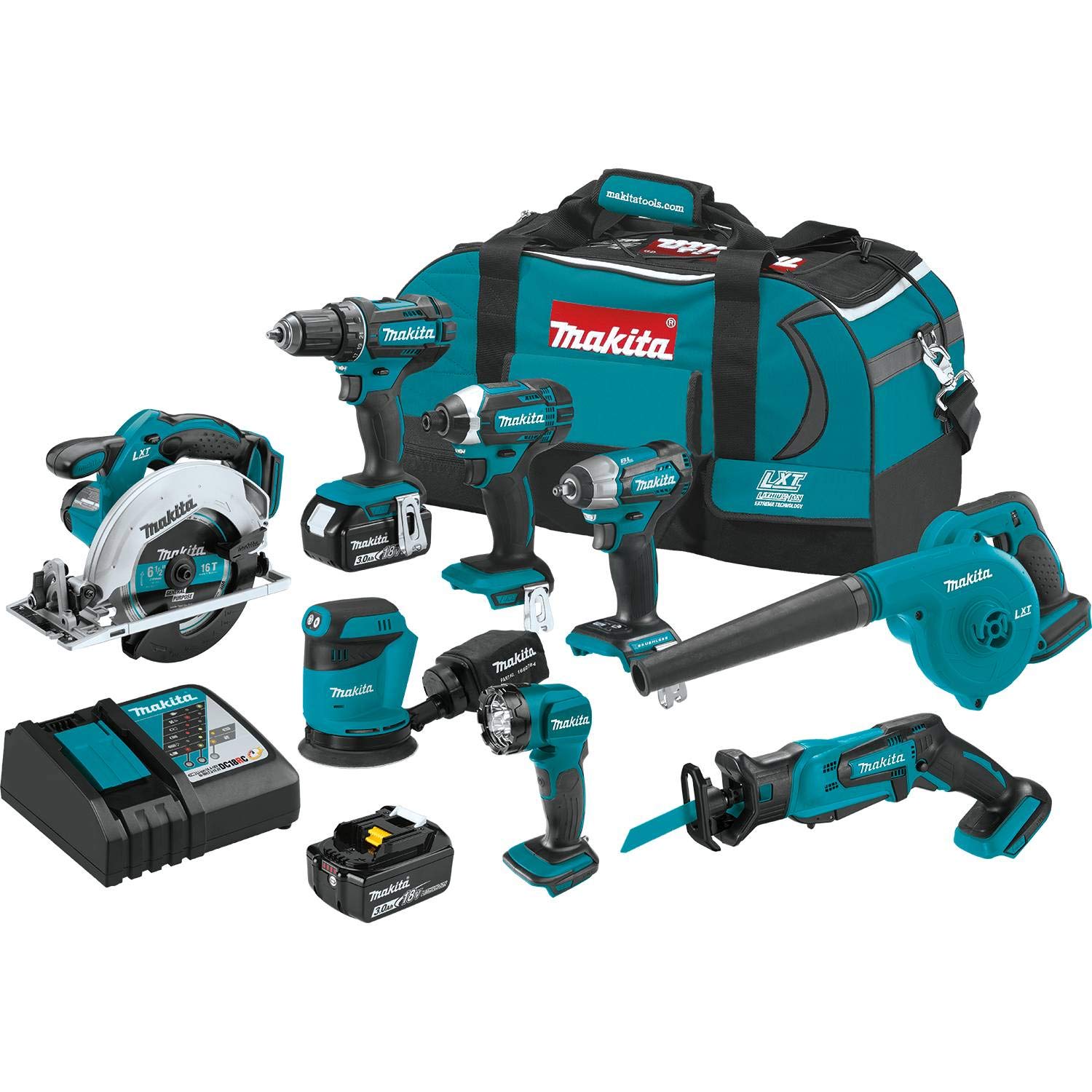 Makita XT801X1 18V LXT Lithium-Ion Cordless 8-Pc. Combo Kit (3.0Ah)