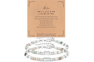 XMITHJLS Gifts for Girls Women Moonstone Bracelets Amazonite Imperial Jasper Beads Bracelets, Christmas Birthday Graduation Easter Gifts for Daughter Granddaughter Sisters Best friends