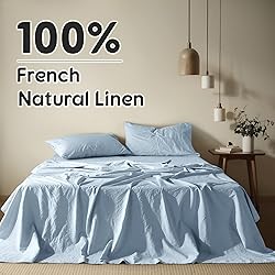 Shilucheng 100% French Linen Sheets - Queen Size