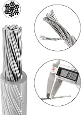 TooTaci 3mm Wire Rope Kit 20M PVC Coated Stainless Steel Cable with 8 Clamps & view 2