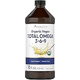 Carlyle Omega 3 6 9 | 16 fl oz | Cold Pressed | Certified Organic, Vegan Supplement | Vegetarian, Non-GMO, Gluten Free, and Solvent Free