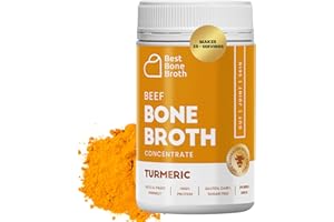 BEST BONE BROTH Premium Beef Bone Broth Concentrate Turmeric Flavour - Grass Fed, Pasture Raised Cattle - Healthier Skin & Na