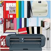 Cricut Maker 5 Rainbow Sampler + Heat Press | Crafting Bundle, Rainbow Vinyl Included, Iron-On Sheets, DIY Crafts, Multiple Materials