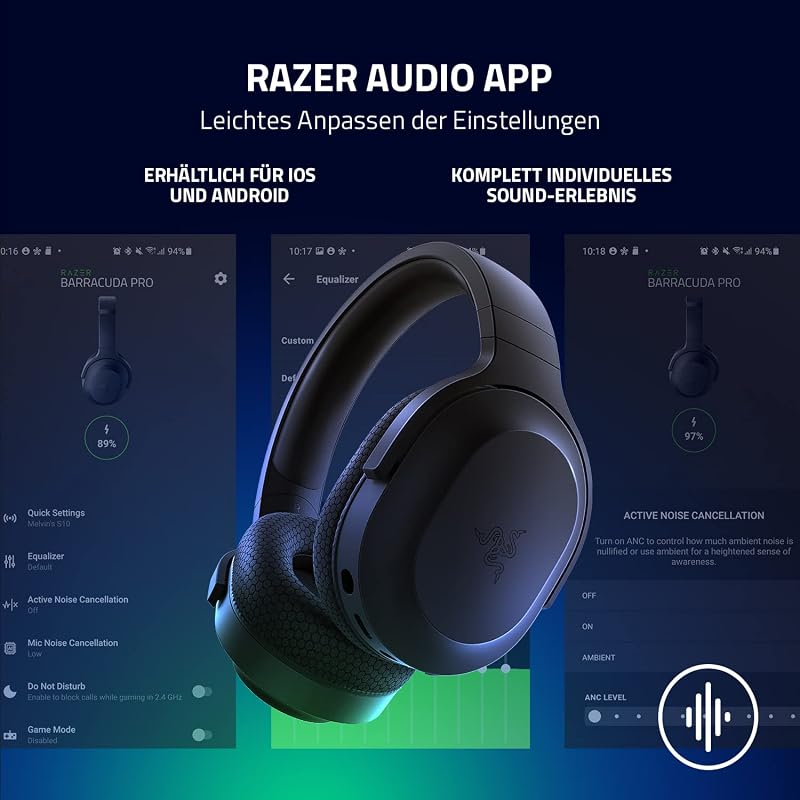 Barracuda X - Kabelloses Multiplattform-Headset für Gaming und Mobile Geräte (SmartSwitch Dual Wireless, Triforce 40mm, Mikrofon mit Nierencharakteristik, 50h Akku, USB-C) Schwarz