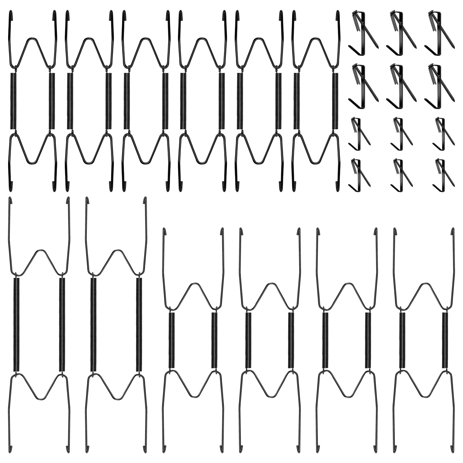 Photo 1 of Hotop 12 Pcs Plate Hangers for The Wall 6, 8, 10 Inches Black Invisible Heavy Duty Stainless Decorative Wire Plate Hangers Stainless with 12 Pcs Hooks with Nails for Indoor Decorative