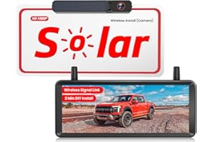 Solar Wireless Backup Camera: 7.2 Inch HD 1080P Monitor, 2-Min DIY Install,Dual Antennas for Stable Signal and Smooth View, D