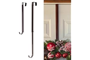 Haute Decor Adapt Adjustable Wreath Hanger, Premium Length Adjustable - Strong Over The Door Wreath Hanger, Holds up to 30 pounds (Oil-Rubbed Bronze)