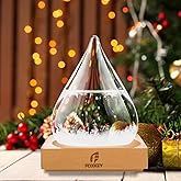 Christmas Gifts Storm Glass Weather Predictor, Snow Globe Drop-Shaped Weather Forecast Bottle, Unique Fashion Home Decor Weather Cool Gifts for Men Women