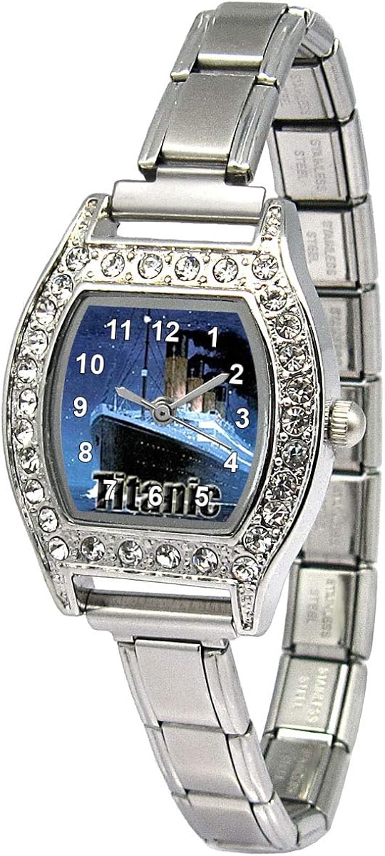 Timest Titanic Damenuhr Italian Charms mit Strass Rechteckig BJS051