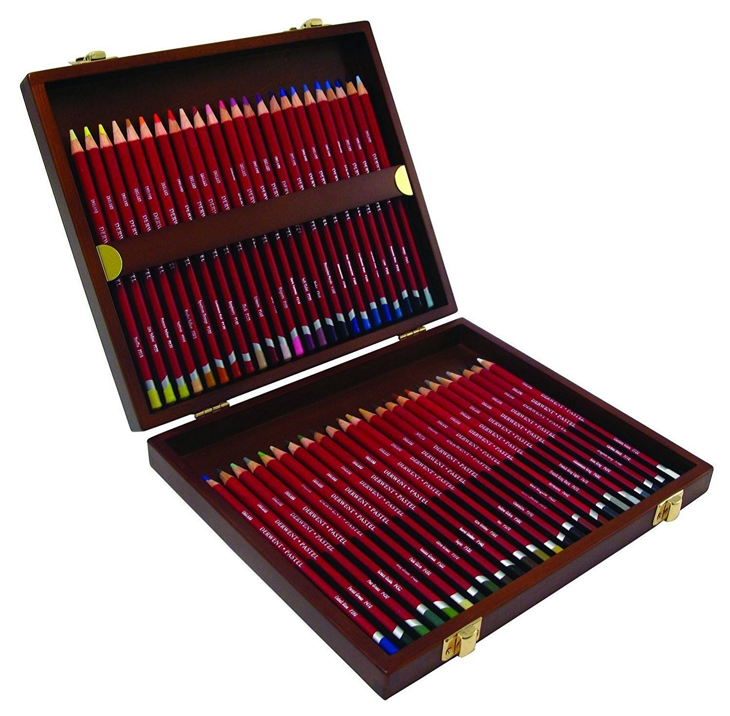 Derwent Pastel Pencils, Drawing & Writing, Set Of 48 In Wooden Gift Box, Ideal For Blending & Colouring, Professional Quality, 0700644