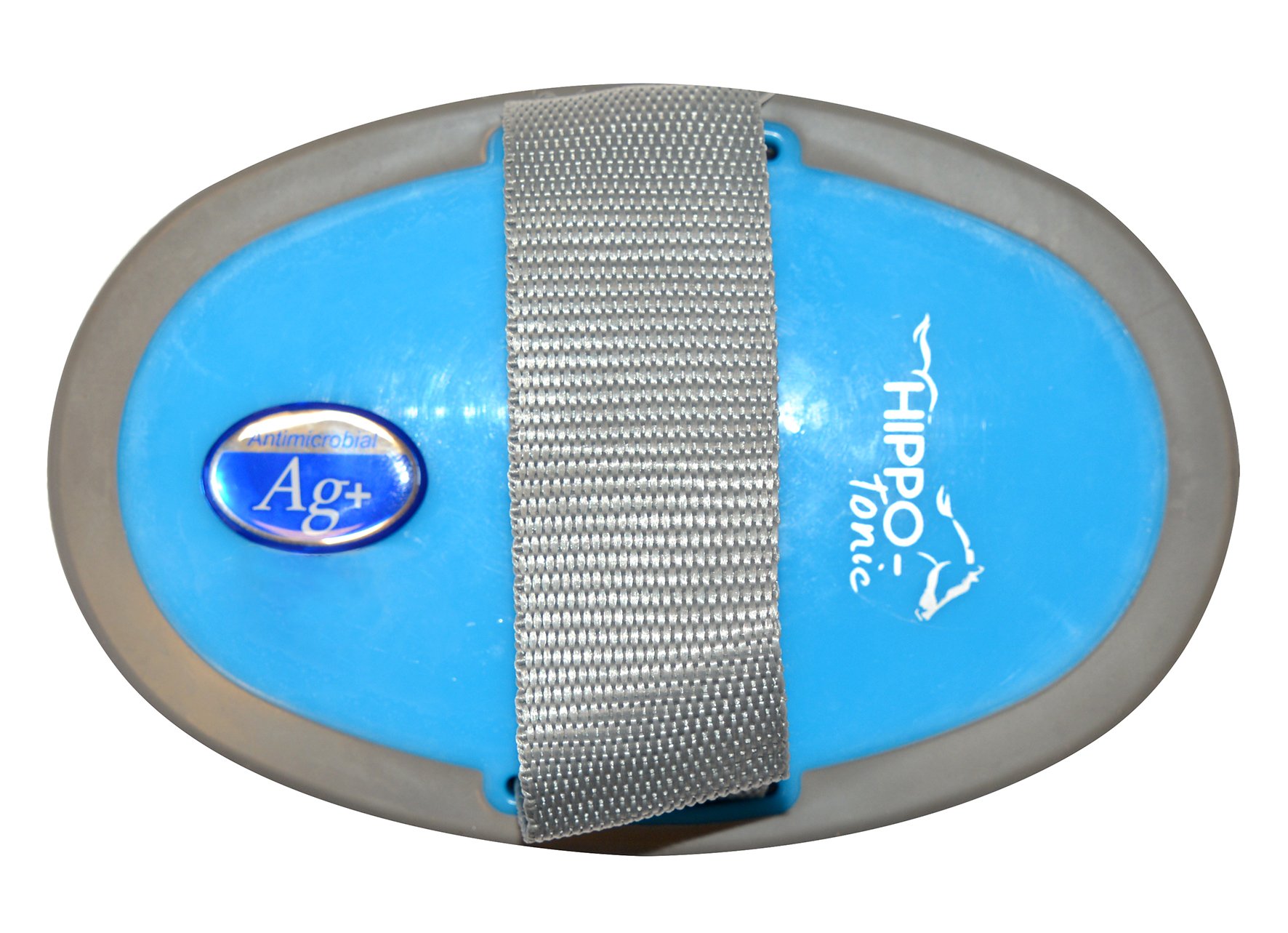 Hippo-Tonic Unisex Adult Antimicrobien Large Curry Comb - Blue/Grey, 160 x 105 mm