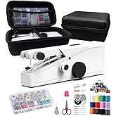 Handheld Sewing Machine for Beginners - Portable Cordless Mini Sewing Machine, Complete Sewing Kit & Accessories - Easy Electric Stitching for Home, Travel & DIY Repairs, White