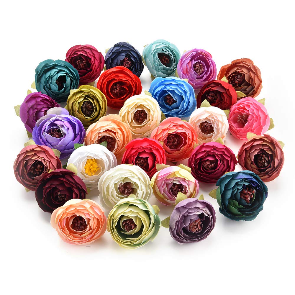 Silk Flowers Artificial Flowers Fake Flowers For Crafts Small Artificial Flowers Heads Fake Roses Flowers Diy Home Gift Wedding Party Decor Artificial Flowers For Decoration 30pcs 4cm Colorful Silk Flower Arrangements