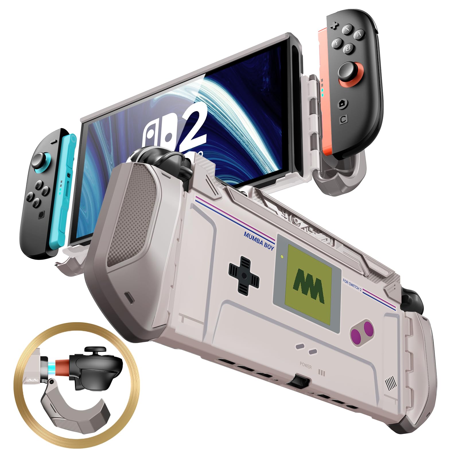 Photo 1 of Mumba Dockable Case for Nintendo Switch 2 [2025 Blade Series] TPU Switch 2 Grip Protective Cover, Ergonomic Accessories for Console with Quick-Release Design for Switch 2 Joy Con Controllers (Gamer)