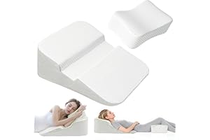 Novelledo Side Sleeper Pillows for Adults,2PCS Bed Wedge Pillow Set for Sleep,Contoured Support Pillows,Support Shoulder Relief,Ergonomic Shoulder Pillow for Side Sleepers,Removable and Clean