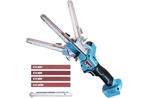 Cordless Belt Sander Compatible with Makita 18V Battery, Brushless Detail Sander with 6 Speeds, 3/8'' & 1/2'' Sanding Arms an
