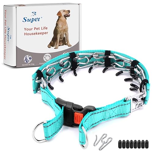 Supet Dog Prong Collar, Dog Choke Collar Adjustable Dog Pinch Collar with  Quick Release Buckle/Nylon Cover for Small Medium Large Dogs in Kuwait